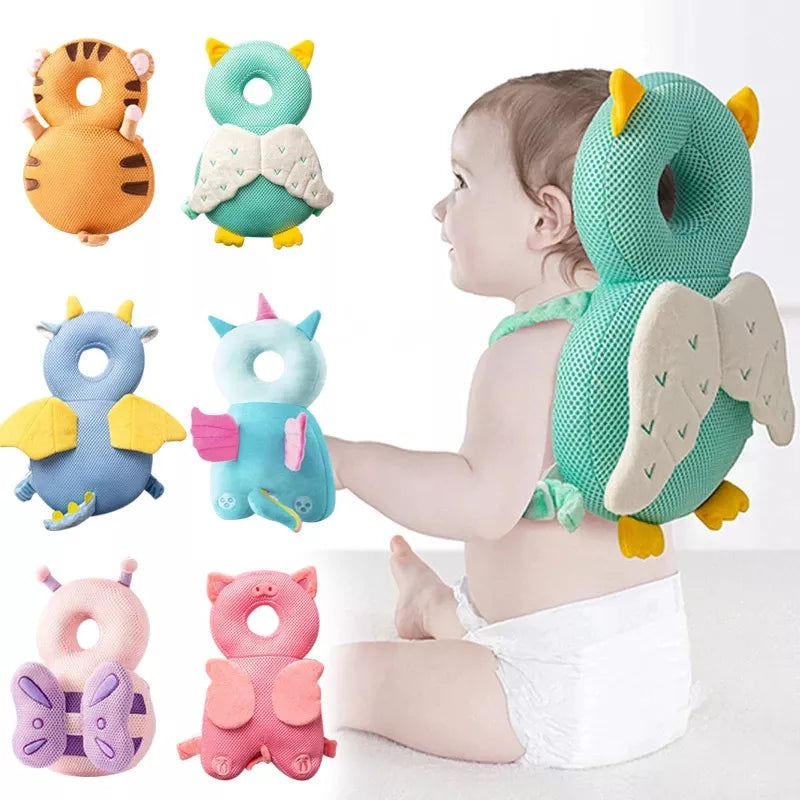 Almohada Protectora de Cabeza para Bebés y Niños: Suave Cojín de Algodón en Divertidos Diseños