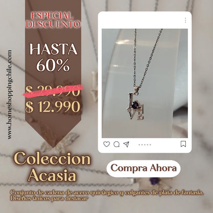 Acacia: Fusión de Acero y Baño de Plata en Cadenas - Colgante Elegantes